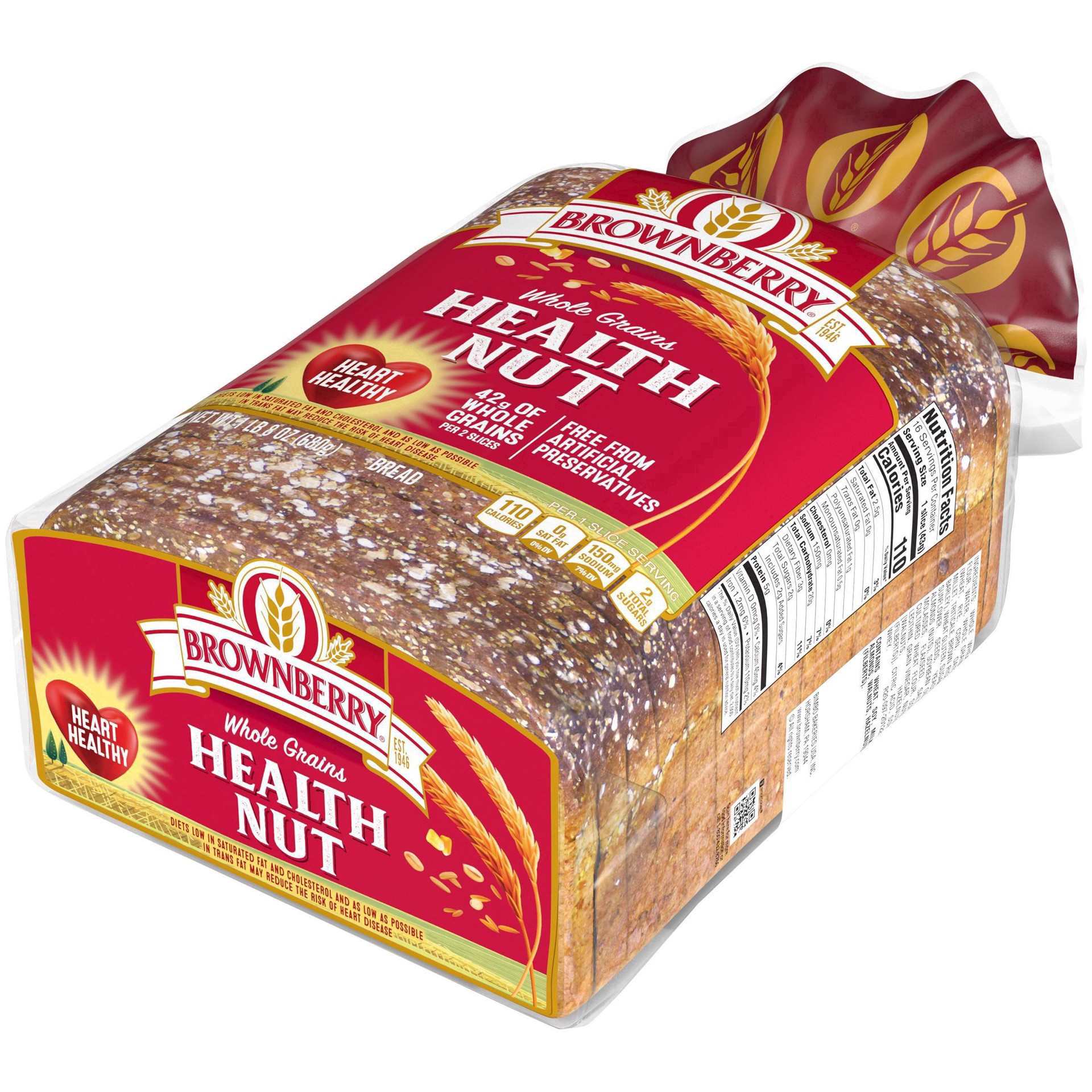 slide 4 of 54, Brownberry Whole Grains Health Nut Bread, 24 oz, 1 ct