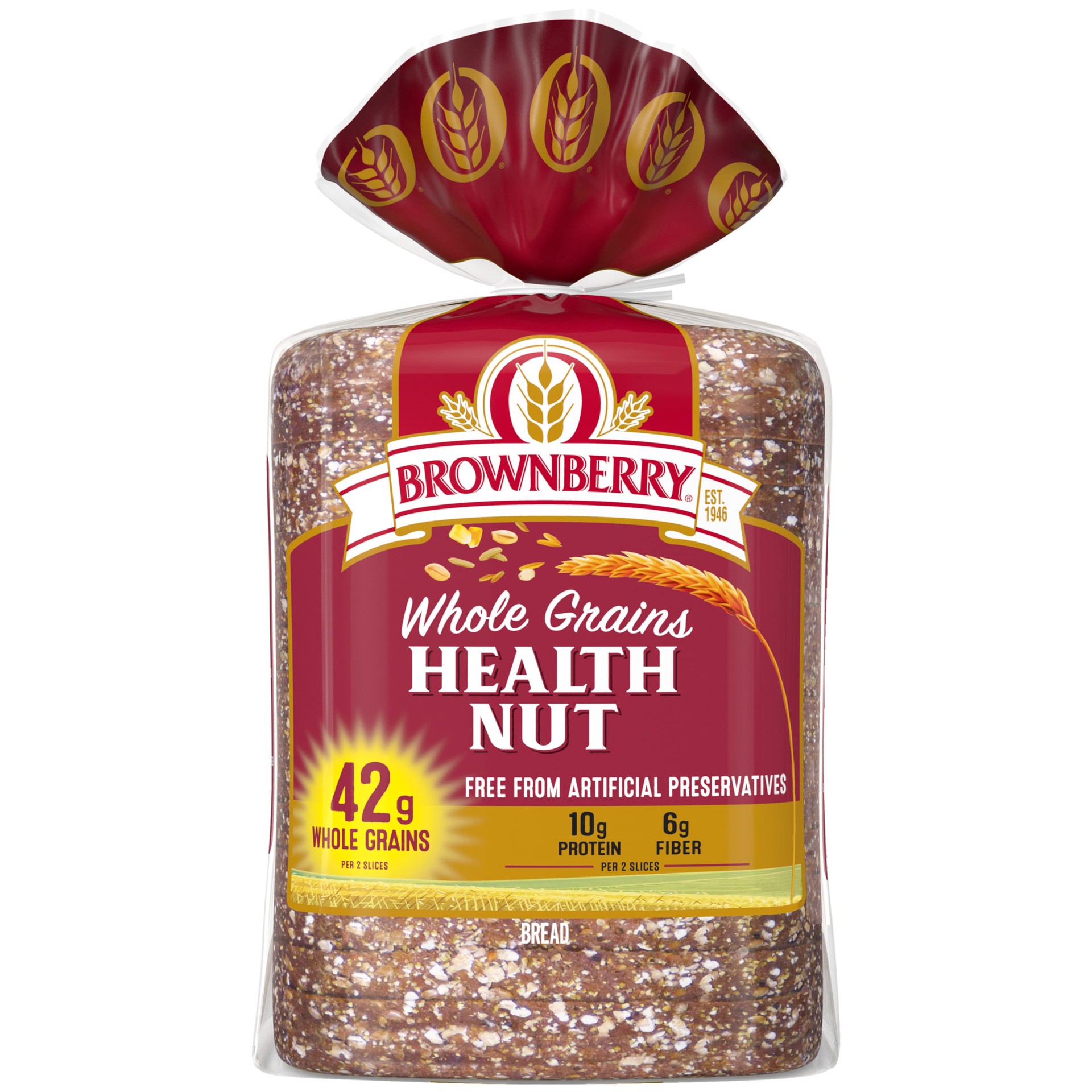 slide 1 of 54, Brownberry Whole Grains Health Nut Bread, 24 oz, Multigrain Bread, Bag, 24 oz