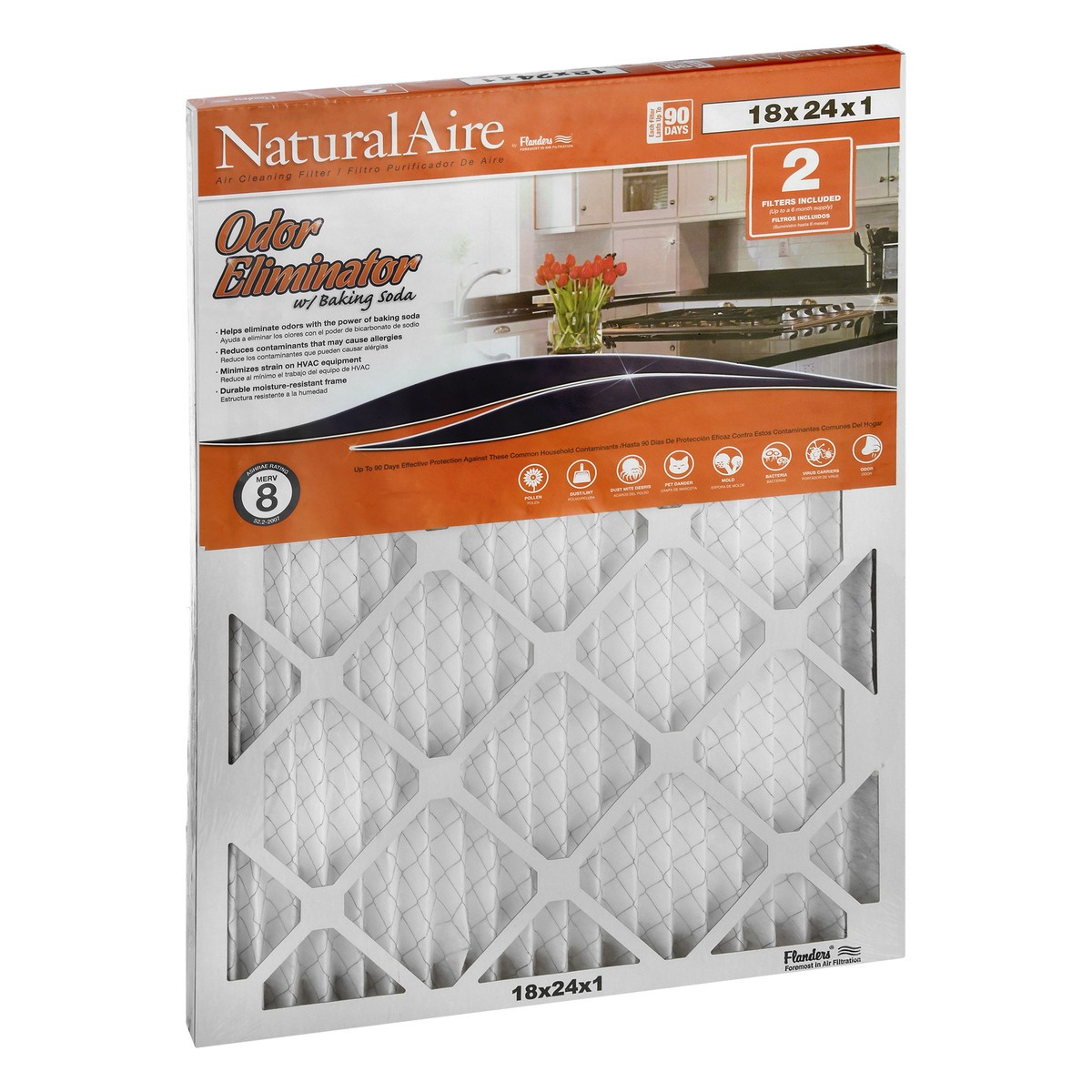 slide 7 of 8, NaturalAire Odor Eliminator w/ Baking Soda Air Cleaning Filter, 2 ct, 2 ct