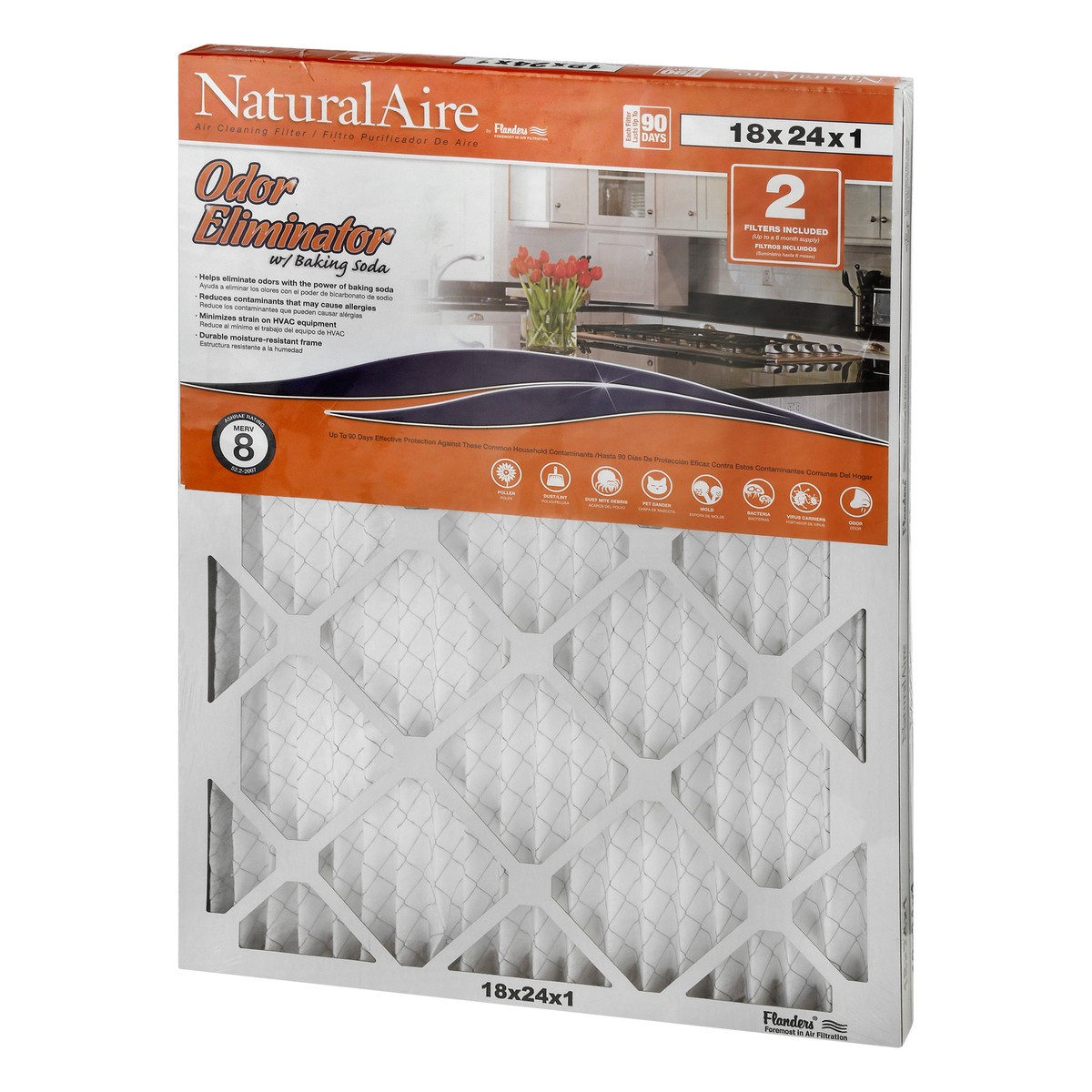 slide 2 of 8, NaturalAire Odor Eliminator w/ Baking Soda Air Cleaning Filter, 2 ct, 2 ct