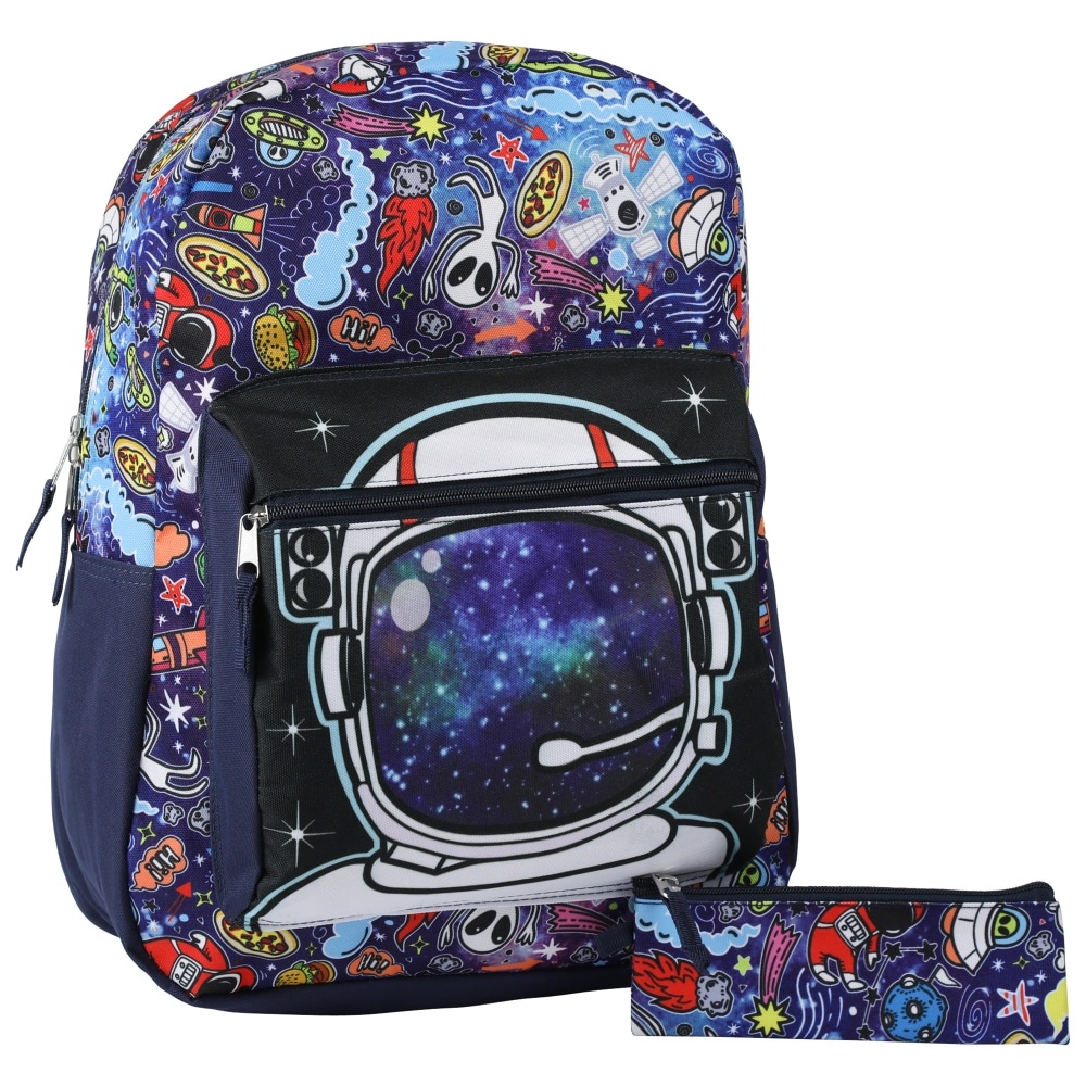 slide 1 of 1, Cudlie Big Face Space Doodles & Astronaut Backpack With Pencil Case, 2 ct