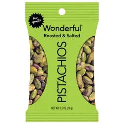 Wonderful Pistachios, No Shells Roasted & Salted Nuts, 2.5 Ounce Bag