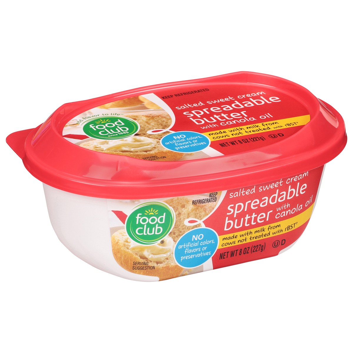 slide 2 of 9, Food Club Salted Sweet Cream Spreadable Butter with Canola Oil 8 oz, 8 oz