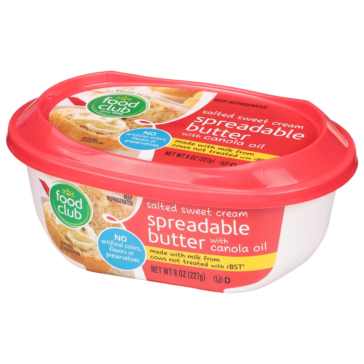 slide 3 of 9, Food Club Salted Sweet Cream Spreadable Butter with Canola Oil 8 oz, 8 oz