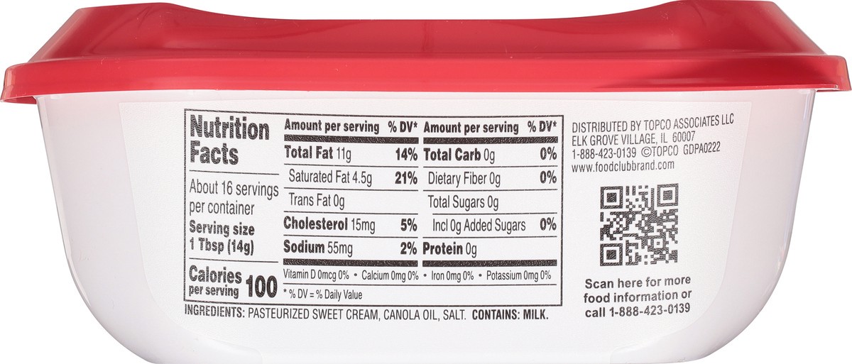 slide 5 of 9, Food Club Salted Sweet Cream Spreadable Butter with Canola Oil 8 oz, 8 oz