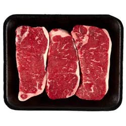 Fresh USDA Select Angus Value Family Pack New York Strip Steaks