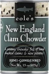 Cole's Semi-Condensed New England Clam Chowder - 15 oz