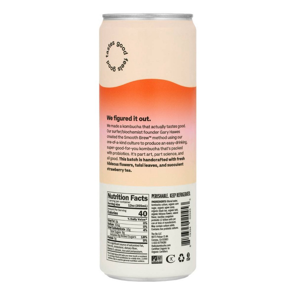 slide 2 of 5, The Bu Strawberry Raw Kombucha - 12 fl oz, 1 ct