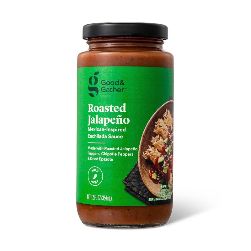 slide 1 of 2, Mexican-Inspired Roasted Jalapeno Enchilada Sauce - 12oz - Good & Gather™, 12 oz