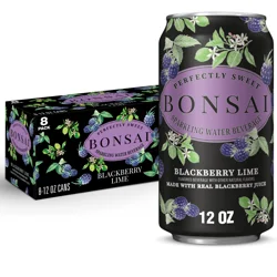 Bonsai Blackberry Lime Sweetened Sparkling Water, 12 fl oz cans, 8 pack