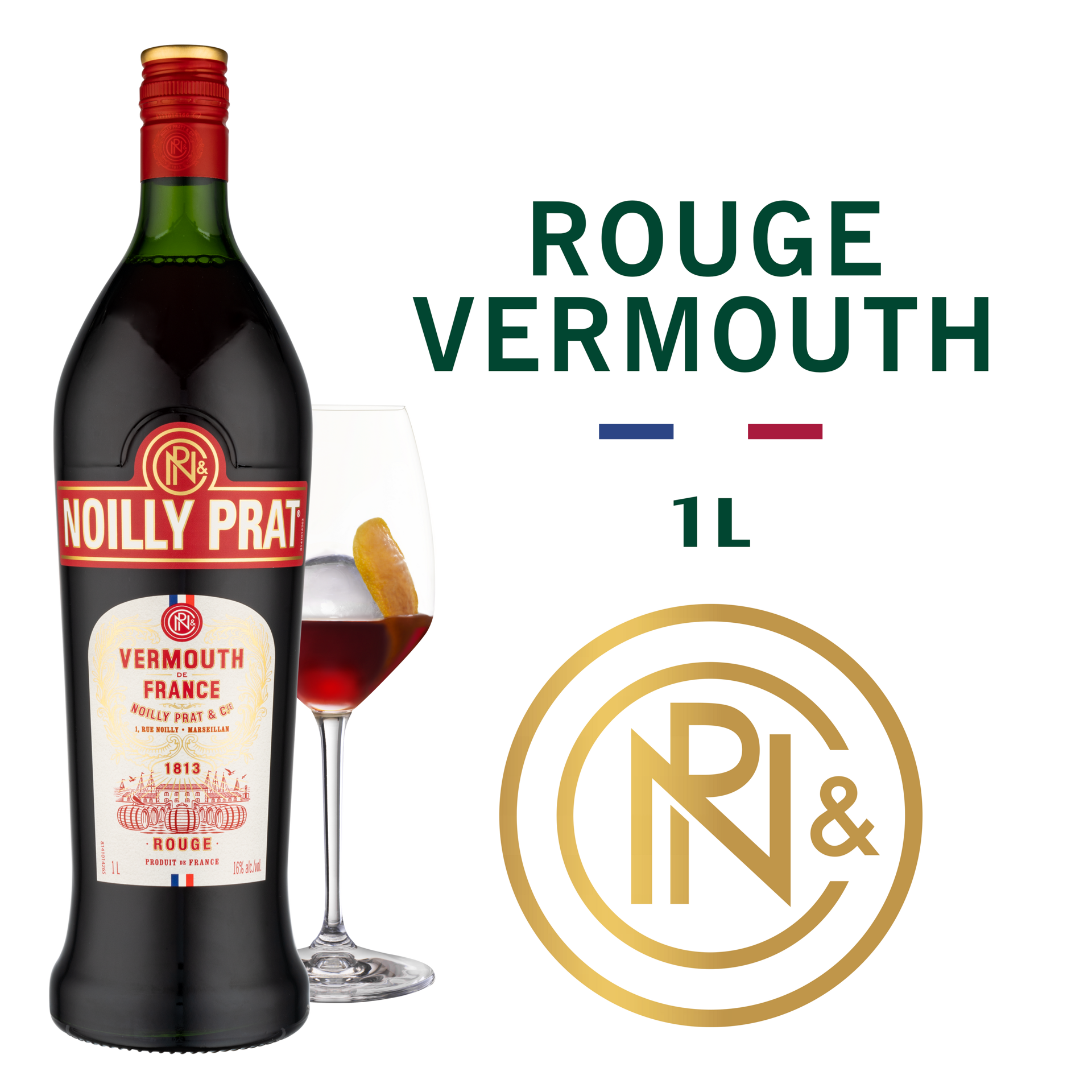 slide 5 of 5, Noilly Prat Rouge Vermouth, Cocktail Mixer 16% 100Cl/1L, 1 liter