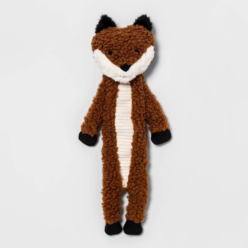 slide 1 of 4, Skinny Crinkle Fox Plush Dog Toy - M - Boots & Barkley™, 1 ct