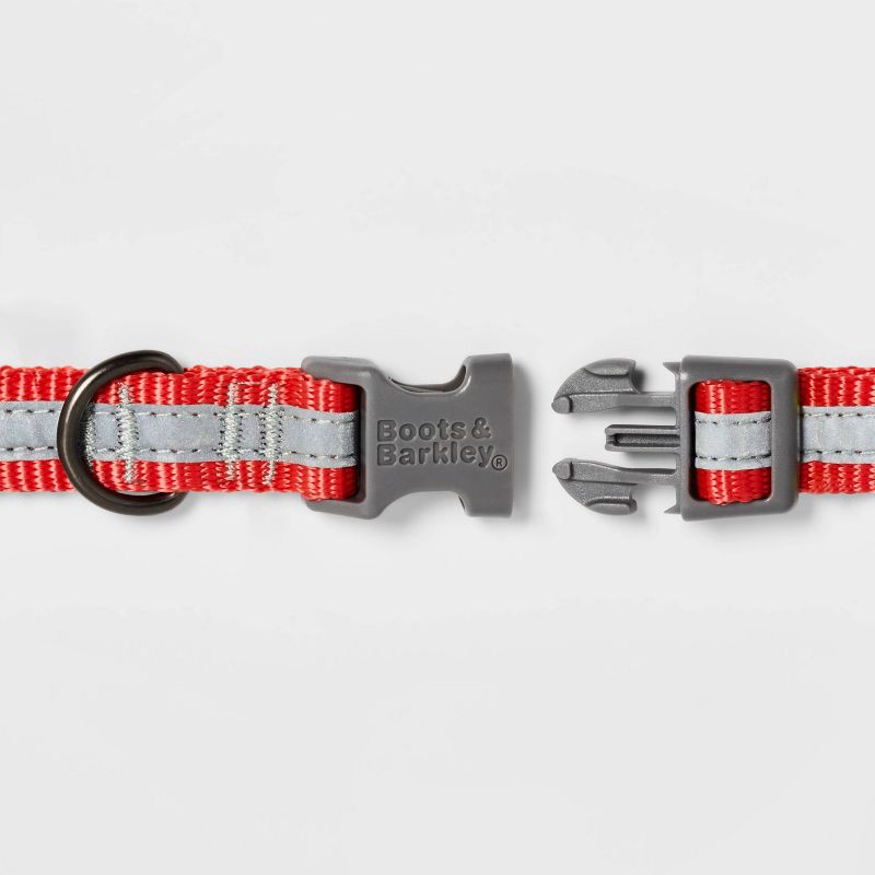 slide 3 of 4, Reflective Dog Adjustable Collar - L - Tomato Red - Boots & Barkley™, 1 ct