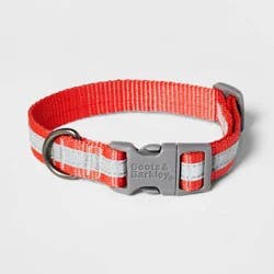 Reflective Dog Adjustable Collar - L - Tomato Red - Boots & Barkley™