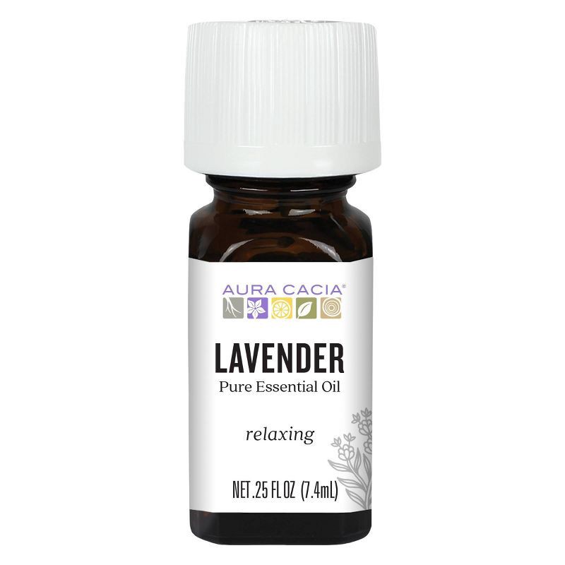 slide 5 of 8, Lavender Essential Oil Single - Aura Cacia: Pure Aromatherapy, Relaxing Floral Scent, GC/MS Tested, 1 ct