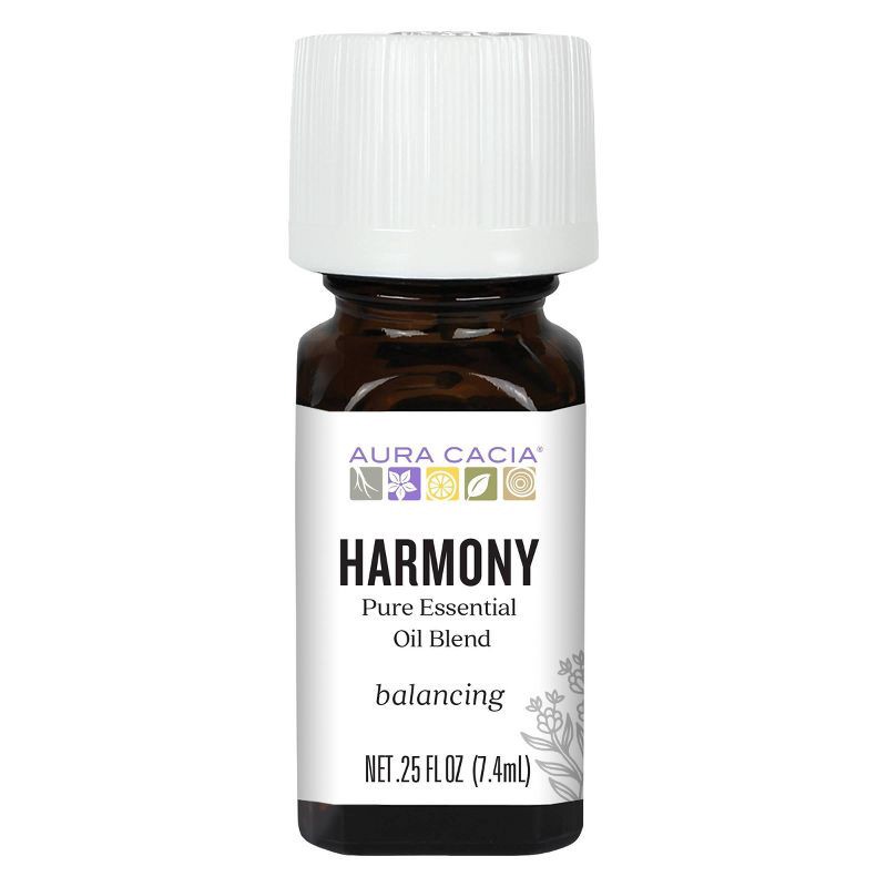 slide 5 of 8, Harmony Essential Oil Blend - Aura Cacia: Relaxing Spa & Massage Aroma, Not Tested on Animals, 1 ct