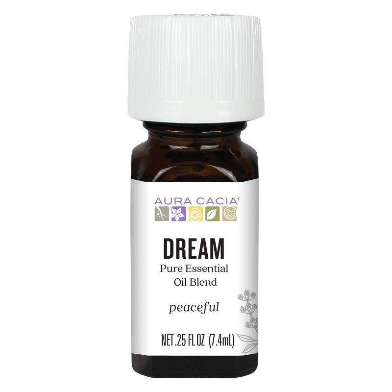 slide 5 of 8, Dream Essential Oil Blend - Aura Cacia: Soothing Aromatherapy, Sleep & Massage Oil, 0.25 oz, 0.25 oz