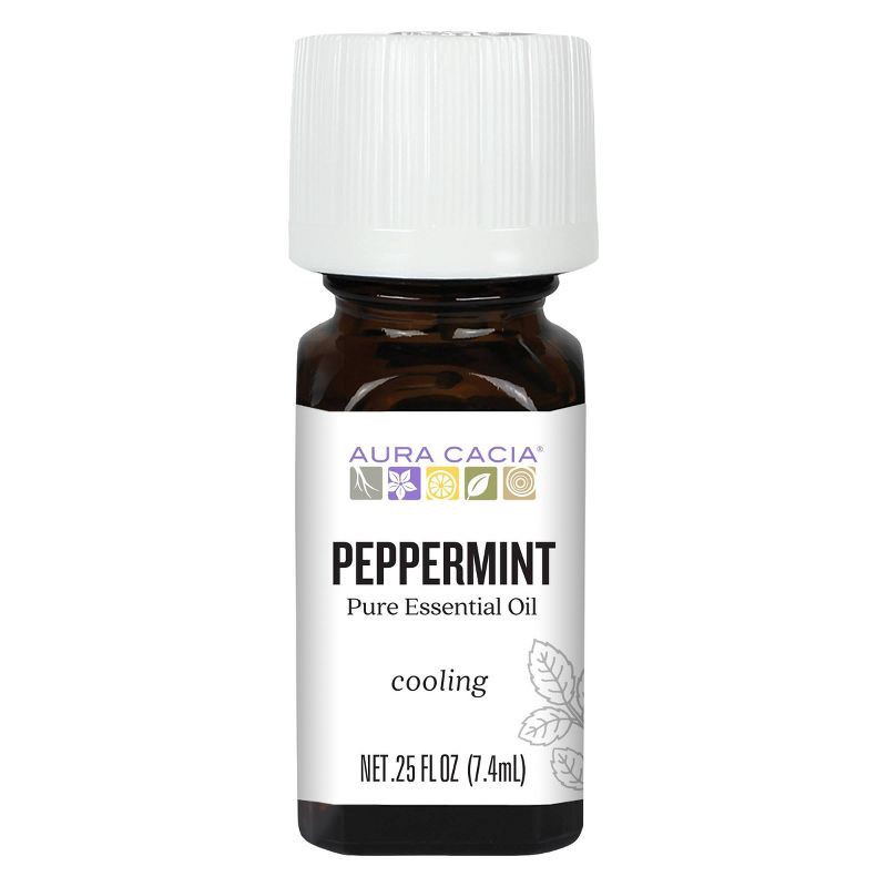 slide 5 of 8, Peppermint Essential Oil Single - Aura Cacia: Pure Aromatherapy, No Animal Testing, 0.25oz, 0.25 oz