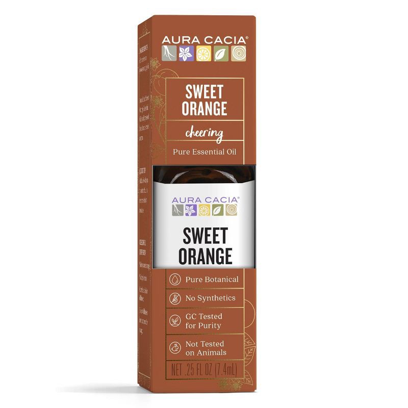 slide 1 of 8, Sweet Orange Essential Oil Single - Aura Cacia, 1 ct