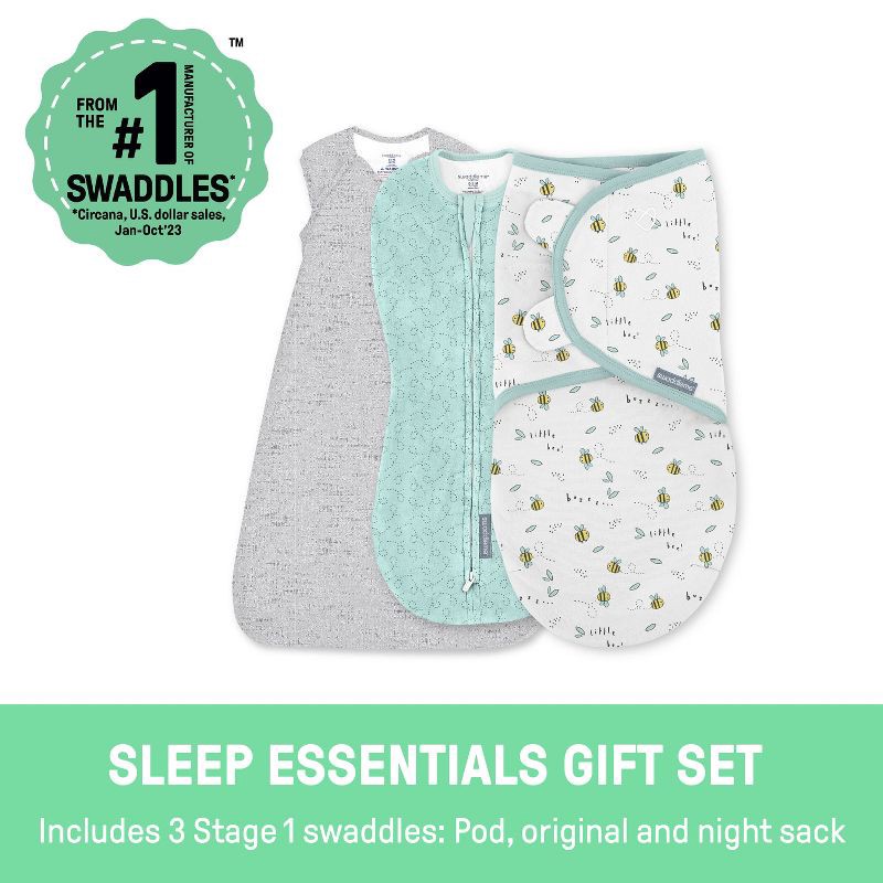 slide 2 of 12, SwaddleMe by Ingenuity Comfort Pack Baby Elephant Baby Swaddle Wrap - S - 0-3 Months - 3pk, 3 ct