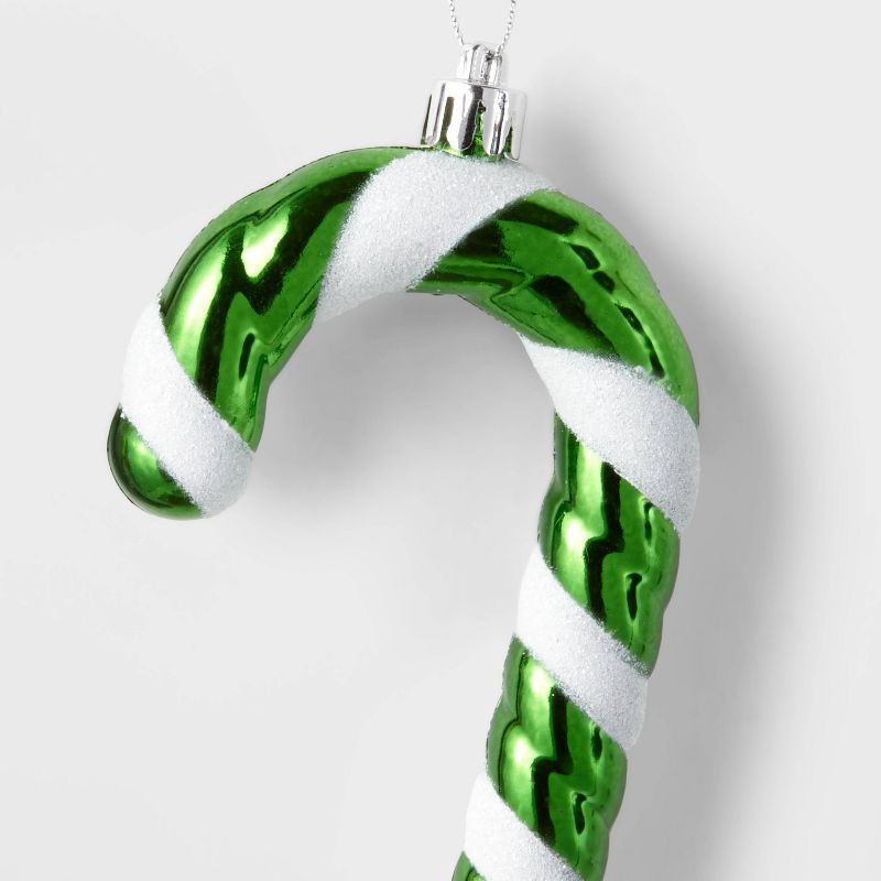 slide 3 of 3, 2ct Candy Cane Christmas Tree Ornament Set Green/White - Wondershop™: Indoor Decor, No Battery Required, 2 ct