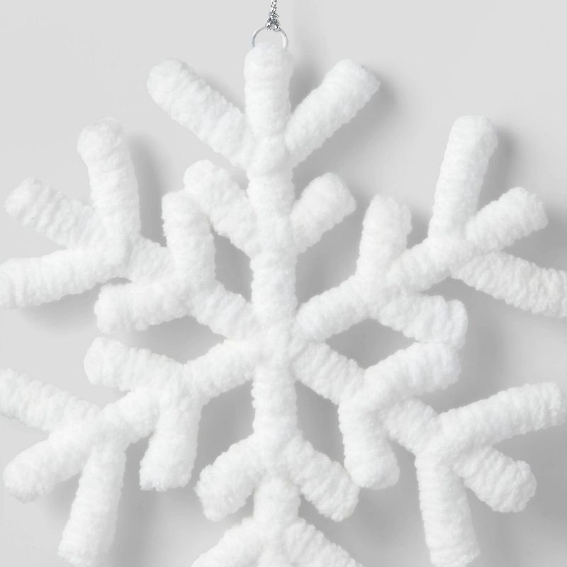 slide 3 of 3, Yarn-Wrapped Snowflake Christmas Tree Ornament White - Wondershop™, 1 ct