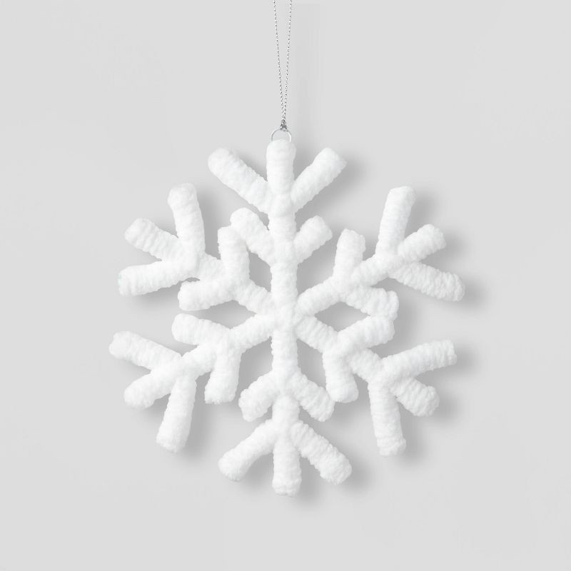 slide 1 of 3, Yarn-Wrapped Snowflake Christmas Tree Ornament White - Wondershop™, 1 ct