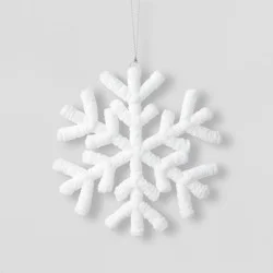 Yarn-Wrapped Snowflake Christmas Tree Ornament White - Wondershop™
