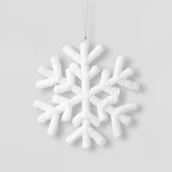 Yarn-Wrapped Snowflake Christmas Tree Ornament White - Wondershop™