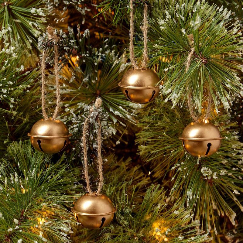 slide 2 of 3, 4ct Jingle Bell Christmas Tree Ornament Set Gold - Wondershop™, 4 ct