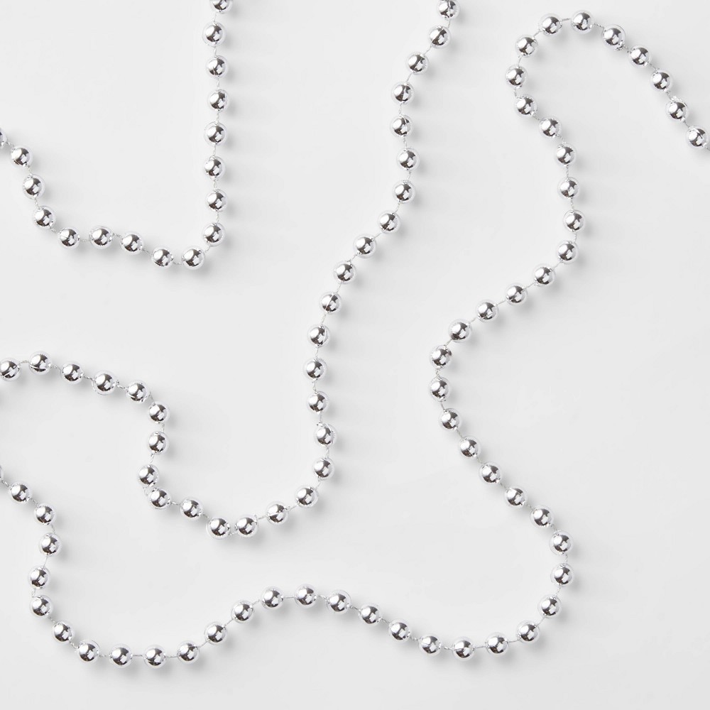 slide 3 of 3, 25' Plastic Bead Garland Silver - Wondershop, 25 ft