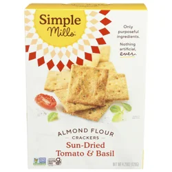 Simple Mills Sun-Dried Tomato & Basil Almond Flour Crackers 4.25 oz