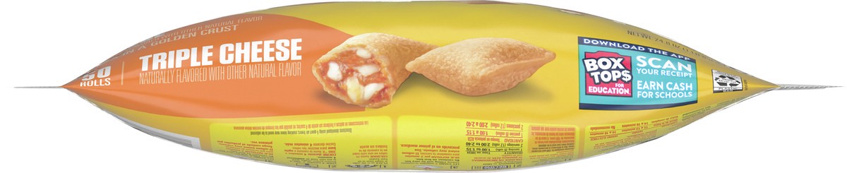 slide 7 of 8, Totino's Pizza Rolls, Triple Cheese Flavored, Frozen Snacks, 24.8 oz, 50 ct, 50 ct