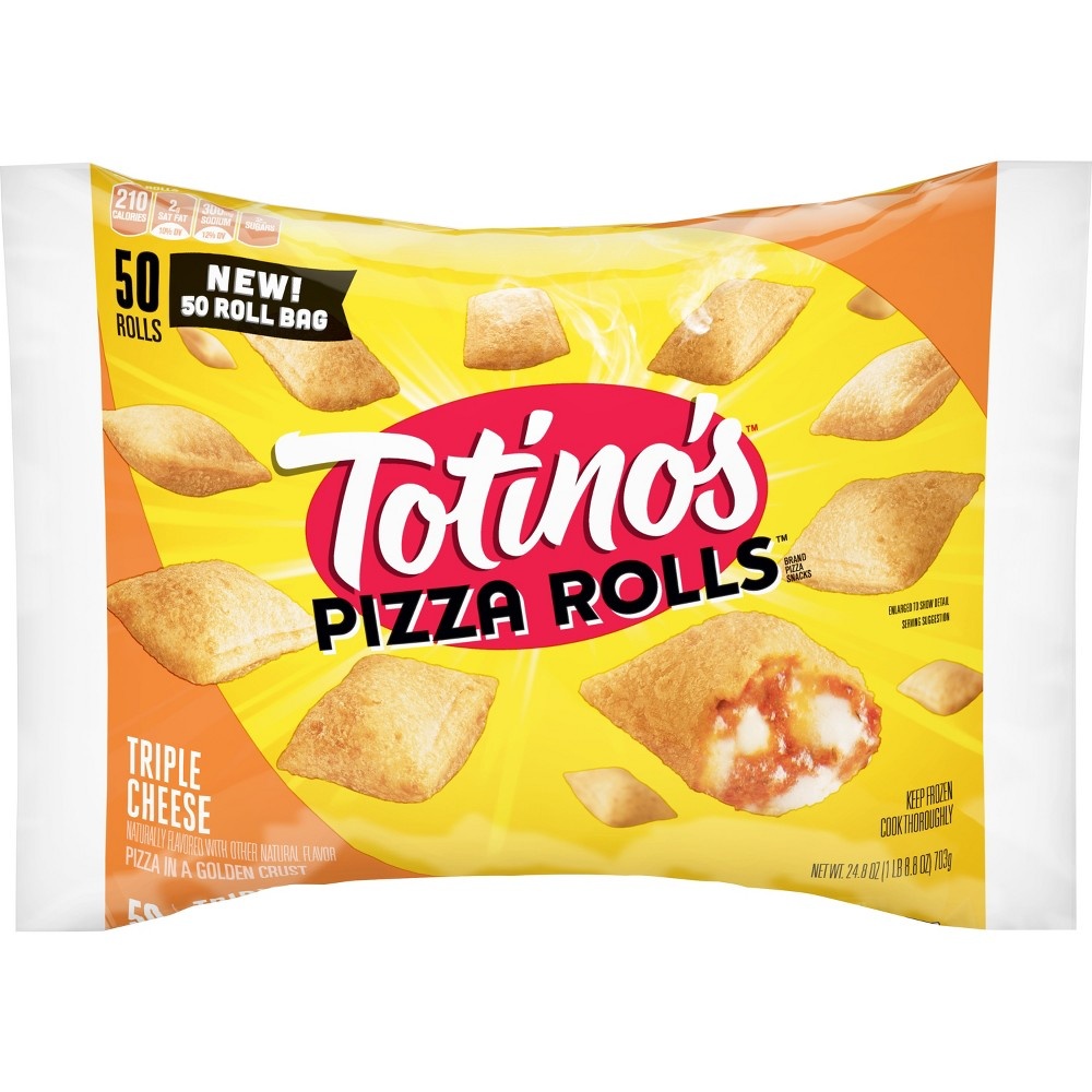 slide 3 of 3, Totino's Triple Cheese Pizza Rolls Pizza Snacks, 50 ct