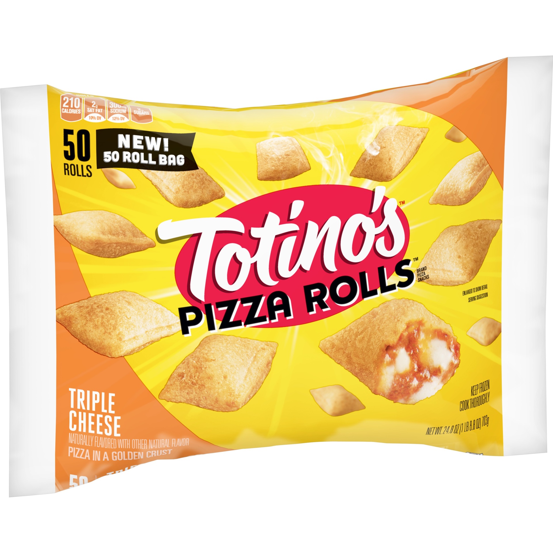 slide 1 of 3, Totino's Triple Cheese Pizza Rolls Pizza Snacks, 50 ct