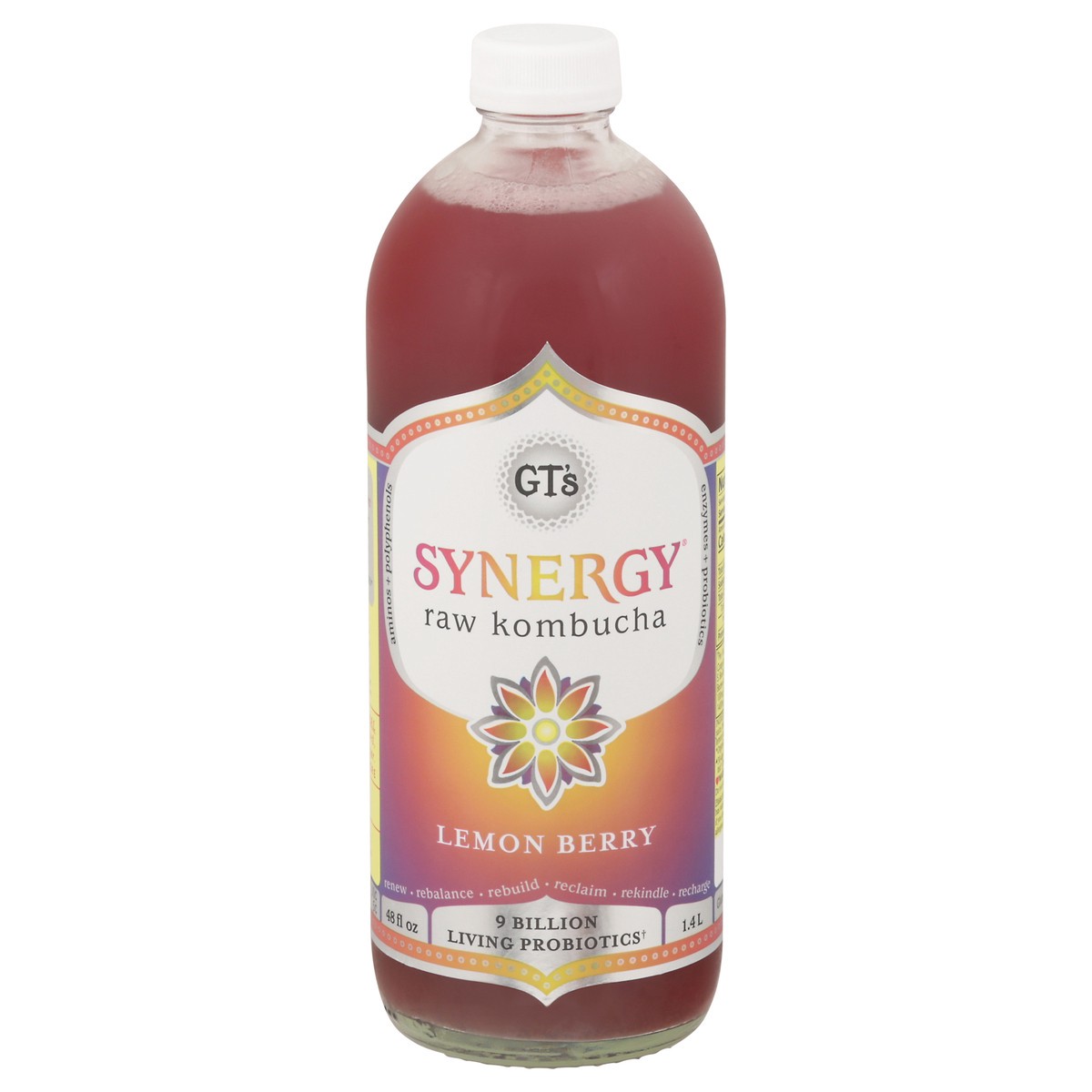 slide 1 of 3, GT's Raw Lemon Berry Kombucha 48 fl oz, 48 fl oz