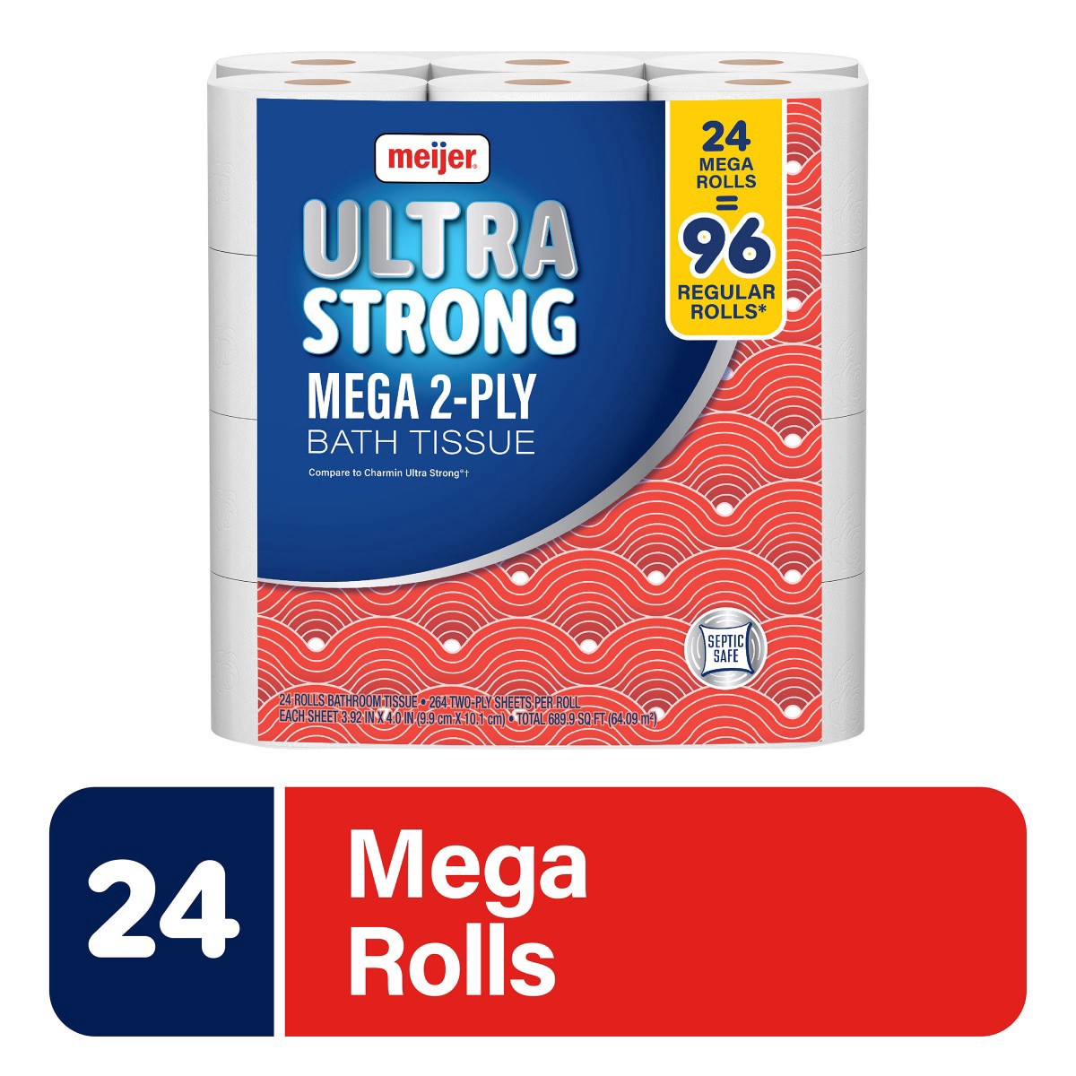 Meijer Ultra Strong Mega Rolls Toilet Paper 24 ct Shipt