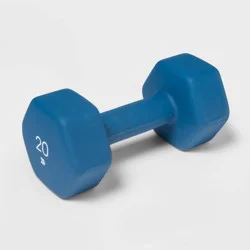 Neoprene Dumbbell 20lbs Blue - All In Motion™: Iron Core, PVC Coating, Single Piece