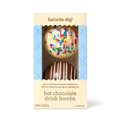 Hot Chocolate Bombs - Milk w/White Drizzle & White w/Confetti - 3.2oz - Favorite Day™