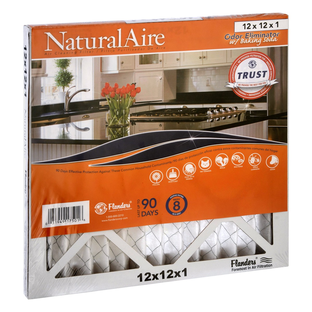 slide 2 of 11, NaturalAire 12" x 12" x 1" Air Cleaning Filter Odor Eliminator With Baking Soda, LG