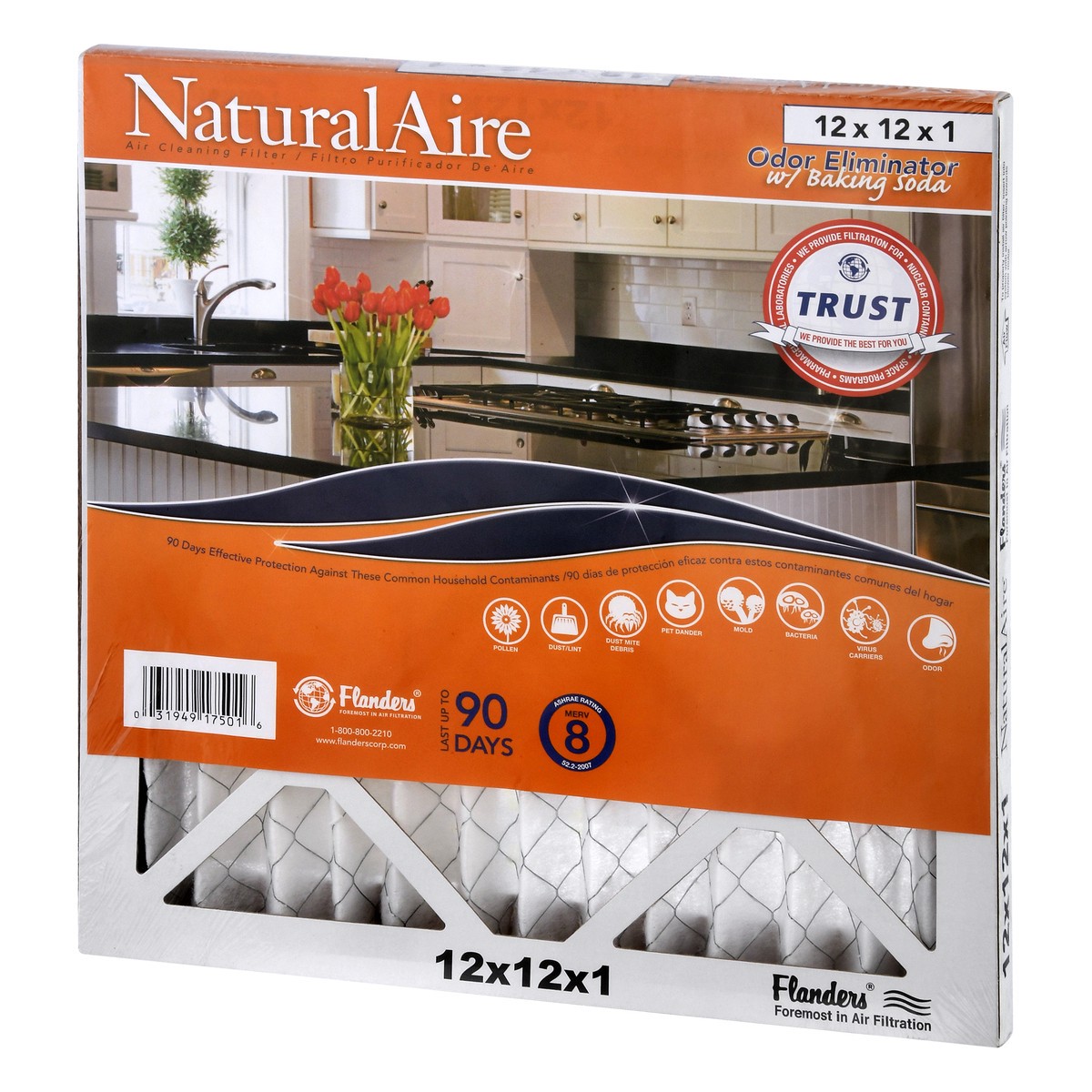 slide 7 of 11, NaturalAire 12" x 12" x 1" Air Cleaning Filter Odor Eliminator With Baking Soda, LG