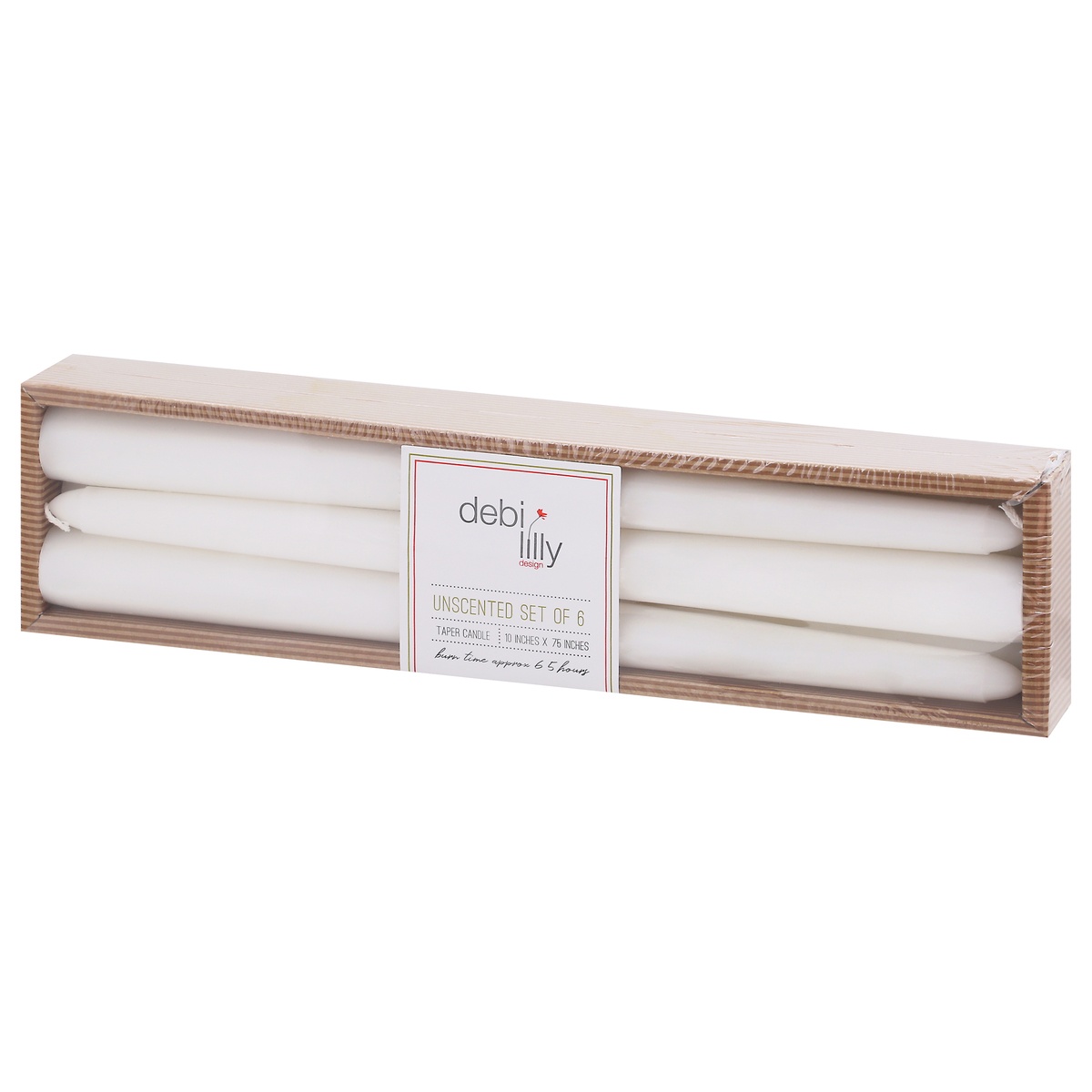 Debi Lilly Design Set of 6 Taper Unscented Candles 6 ea 6 ct Shipt