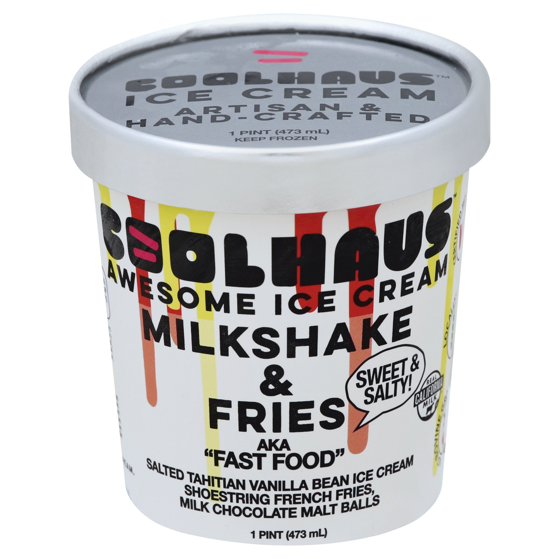 slide 1 of 1, Coolhaus Milk Shake & Fries Ice Cream, 16 fl oz