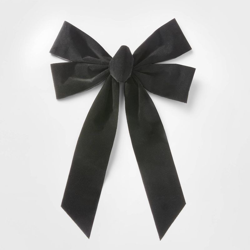 slide 1 of 3, 11" Velvet Christmas Bow Black - Wondershop™: Decorative Accessory, 1 ct