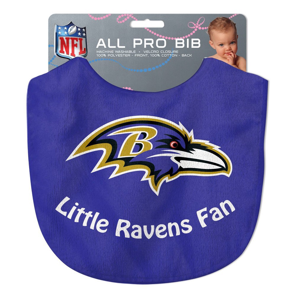 slide 2 of 3, NFL Baltimore Ravens Baby Bib, 1 ct