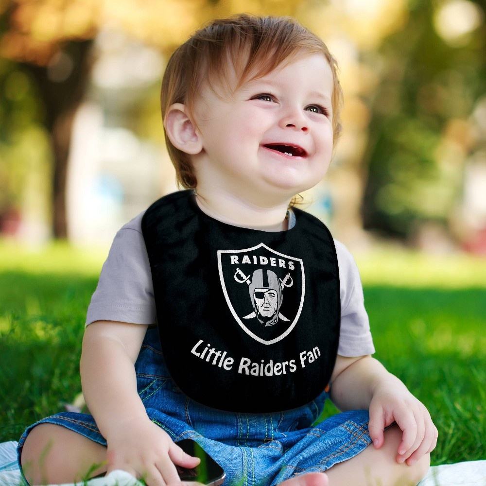 slide 2 of 3, NFL Las Vegas Raiders Baby Bib, 1 ct