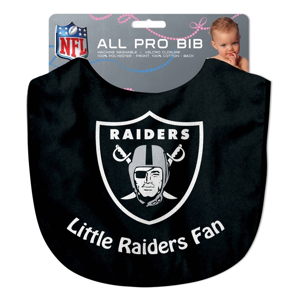 slide 3 of 3, NFL Las Vegas Raiders Baby Bib, 1 ct