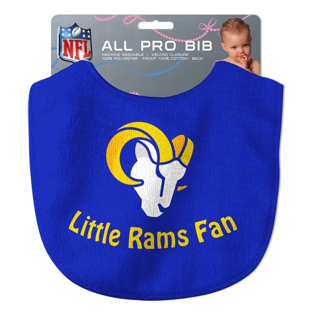 slide 3 of 3, NFL Los Angeles Rams Baby Bib, 1 ct