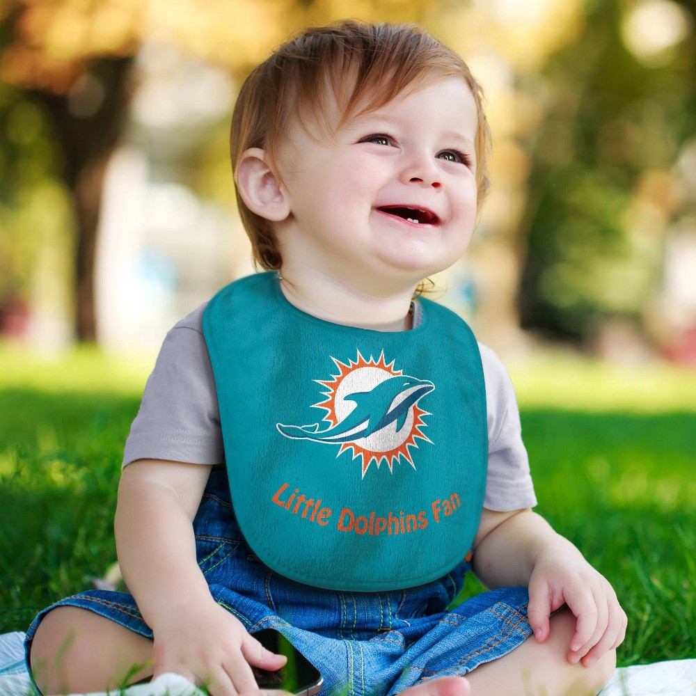 slide 2 of 3, NFL Miami Dolphins Baby Bib, 1 ct