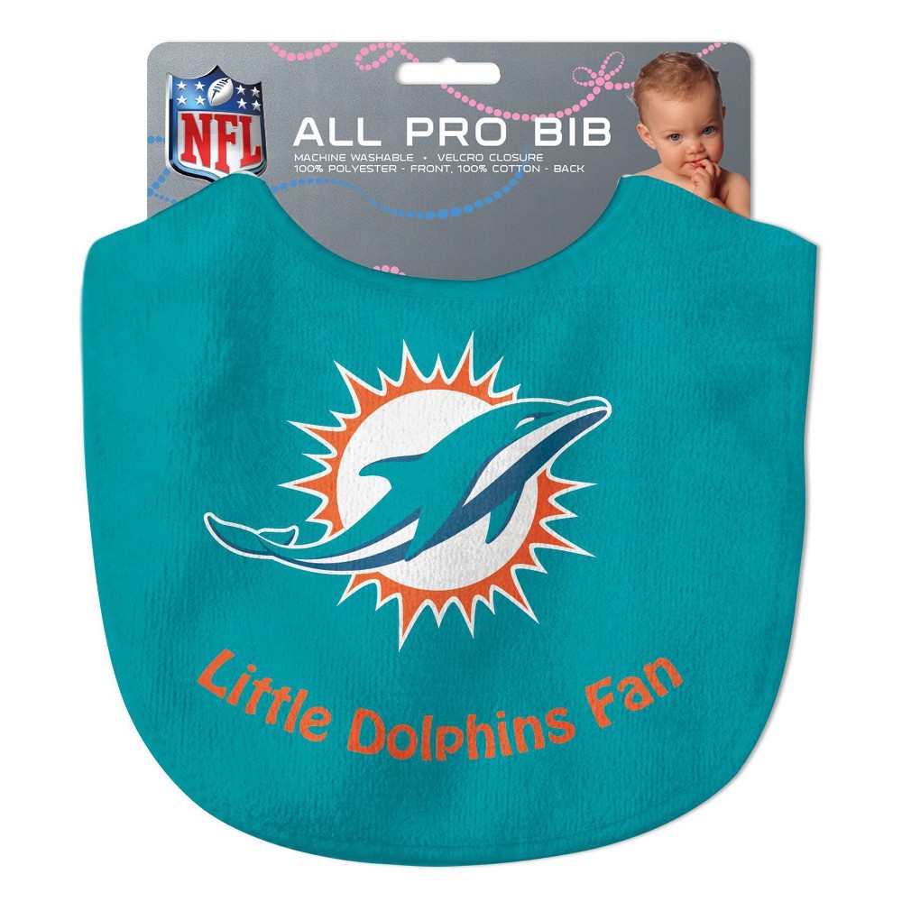 slide 3 of 3, NFL Miami Dolphins Baby Bib, 1 ct